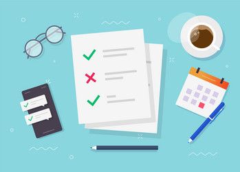 survey form check list document on study work vector image