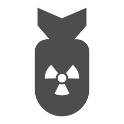 Atomic bomb solid icon air rocket with radiation vector