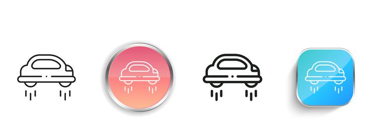 hover car icon thin linear regular and button vector image
