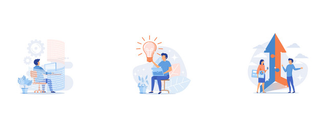man using computer at work thinking outside vector image
