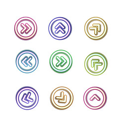 arrow sign icon set simple circle shape internet vector image