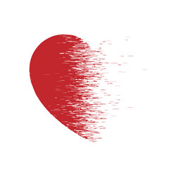 Exploding heart with grain texture Royalty Free Vector Image