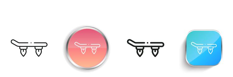 hoverboard icon thin linear regular and button vector image