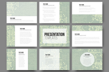 Set of 9 templates for presentation slides vector