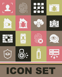 set server data web hosting eye scan system vector image