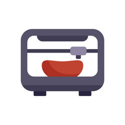 3d printer creating artificial meat in laboratory vector image