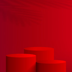 abstract background with red color geometric 3d vector image