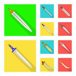 Isolated object of and sword sign set vector