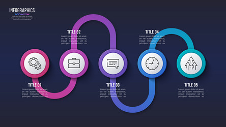 5 steps infographic design timeline chart vector