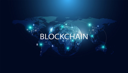 abstract blockchain technology cryptocurrency vector image