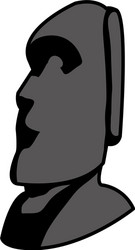 color moai sculpture from easter island culture vector