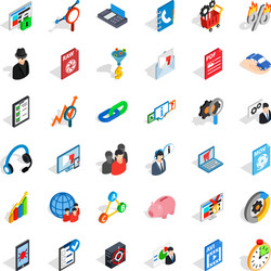 database shield icons set isometric style vector image