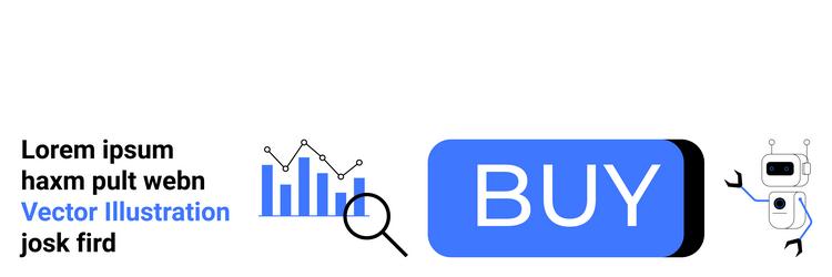 digital marketing elements with graphs magnifier vector image