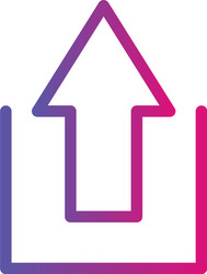 Gradient upward arrow icon with white background vector