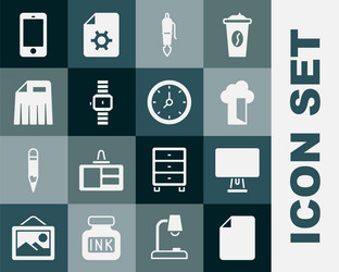 Set file document computer monitor cloud vector