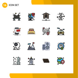 user interface pack 16 basic flat color filled vector image