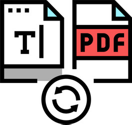 Write text in pdf file color icon vector