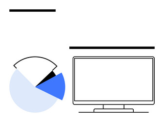 data analysis with computer monitor vector image