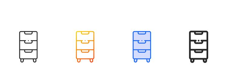 drawer iconthin linear gradient blue stroke vector image