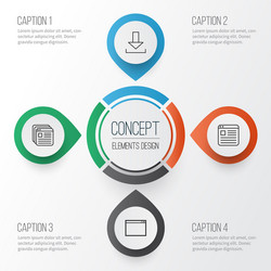 Internet icons set collection of website program vector