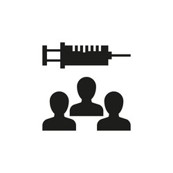 people group vaccination black icon vector