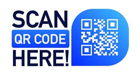 scan qr code here sticker color style vector image