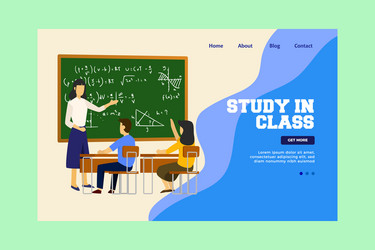 study in class landing page children vector