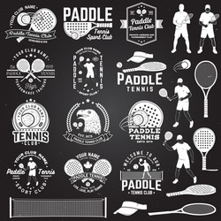 Vintage Paddle Tennis Badges Vector Image