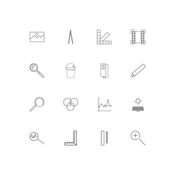 Creative process and design linear thin icons set vector