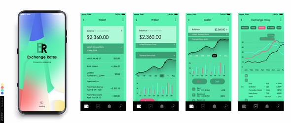 design of a mobile application and site ui set vector image