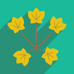 Flat with shadow icon and mobile application maple vector