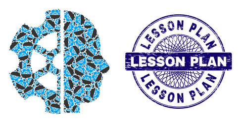 intellect recursion mosaic of items vector image