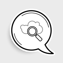 Line search cloud computing icon isolated on grey vector