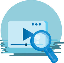 Media player template with play button Royalty Free Vector