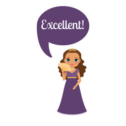 princess with speech bubble excellent Vector Image
