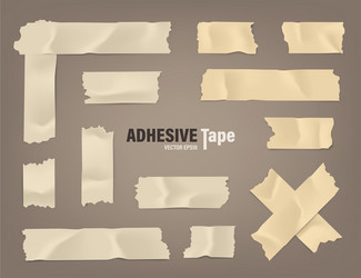 realistic adhesive tape set sticky scotch duct vector