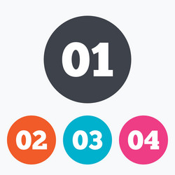 step one two three icons sequence of options vector image
