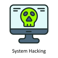 System hacking fill outline icon design ill vector