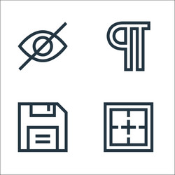 text editor line icons linear set quality vector image