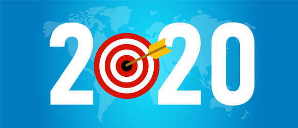 2020 target new resolution symbolize with dart vector