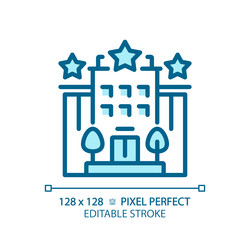 2d editable thin line hotel icon Royalty Free Vector Image