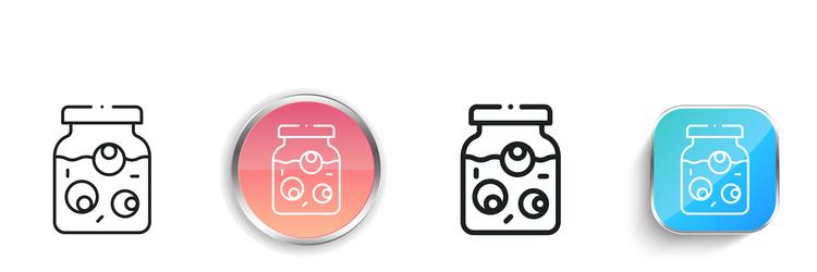 eye jar icon thin linear regular and button style vector image