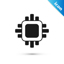 grey computer processor with microcircuits cpu vector image