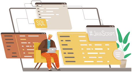 programmer engineering and coding set vector image