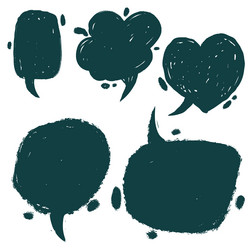 set of hand drawn speech bubbles communication Vector Image