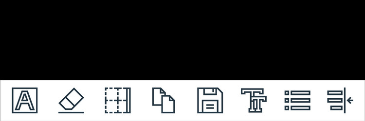 text editor line icons linear set quality vector image