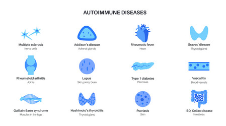 Autoimmune disorders diseases Royalty Free Vector Image