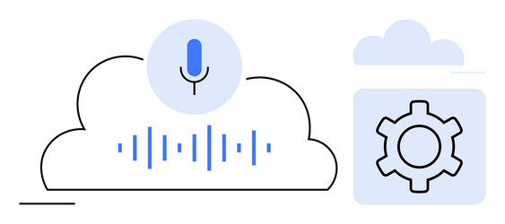 cloud-based voice recognition and processing vector image