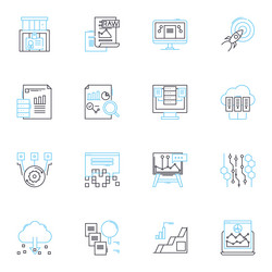 Data visualization linear icons set graphs vector