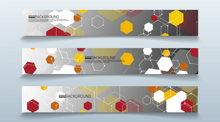 set rectangular banner background modern abstract vector image
